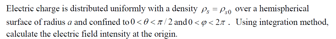 Solved Electric charge is distributed uniformly with a | Chegg.com