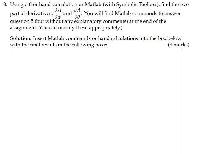 aw де: 3. Using either hand-calculation or Matlab | Chegg.com