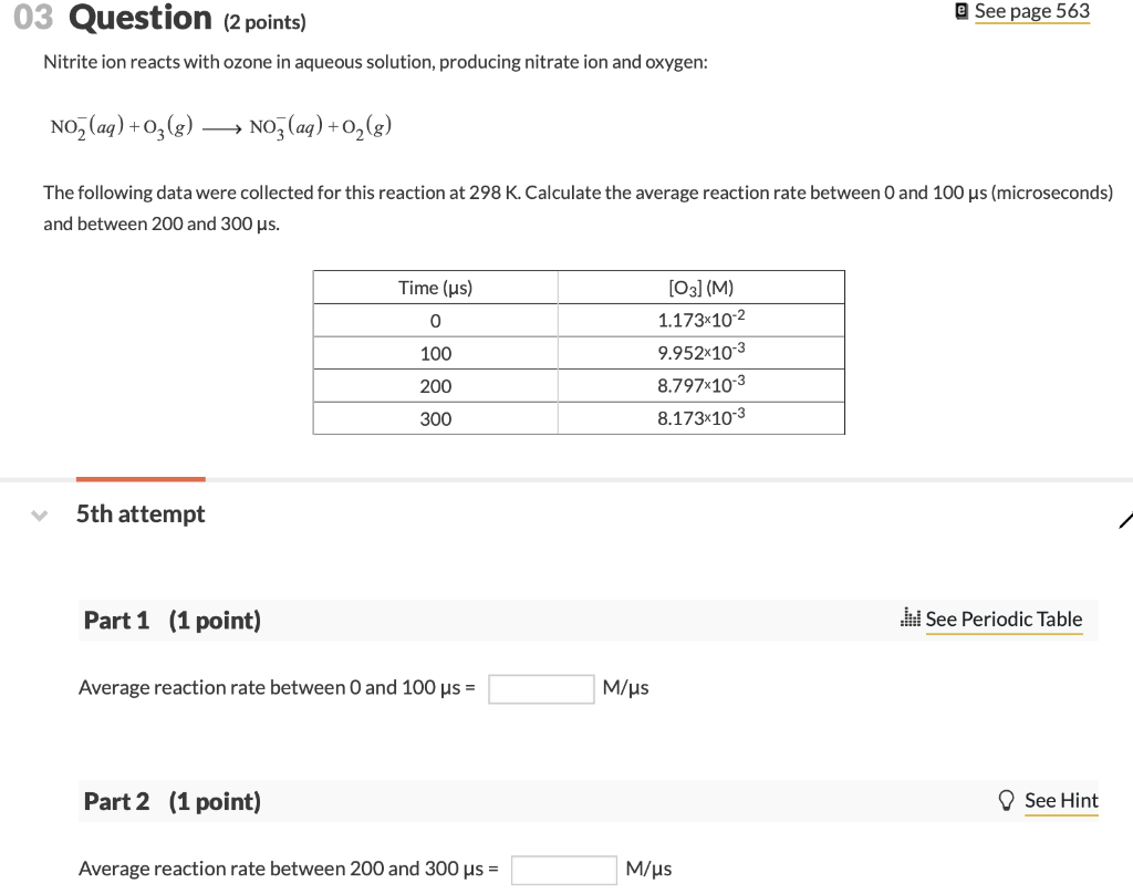 Solved 03 Question (2 points) E See page 563 Nitrite ion | Chegg.com