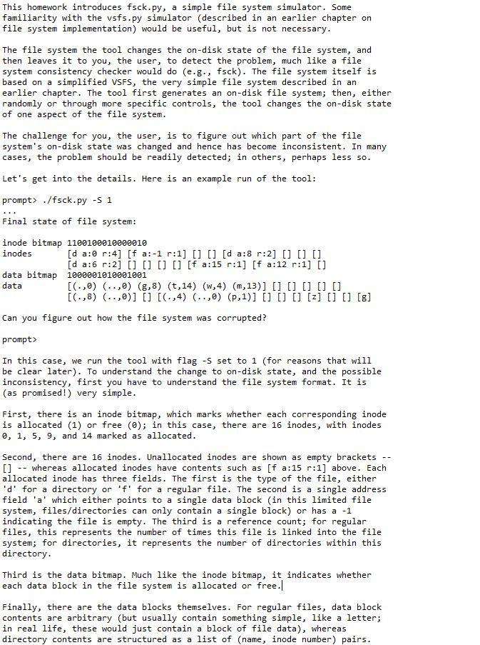 Exercise 3: File System Consistency This exercise is | Chegg.com