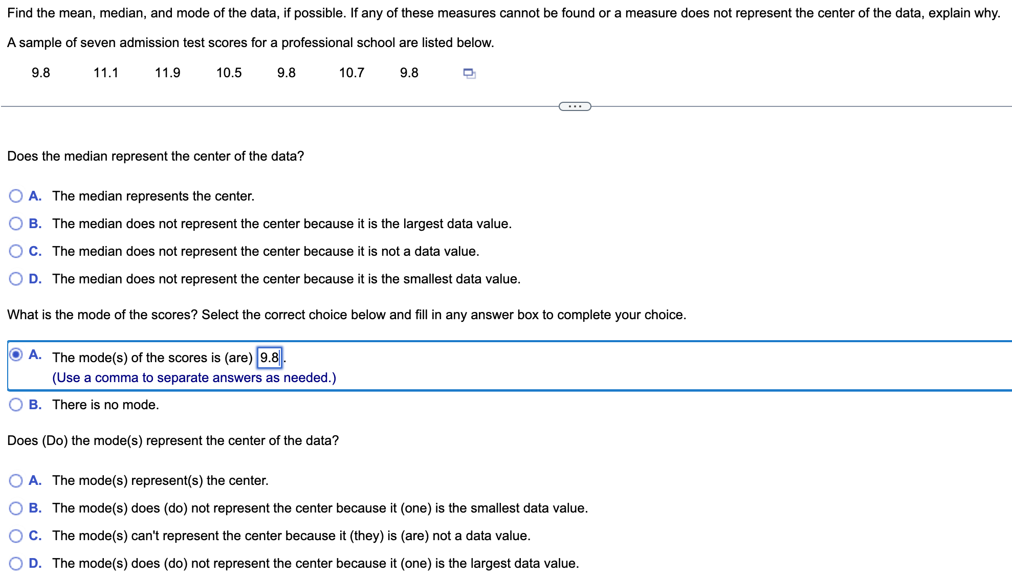 solved-find-the-mean-median-and-mode-of-the-data-if-chegg