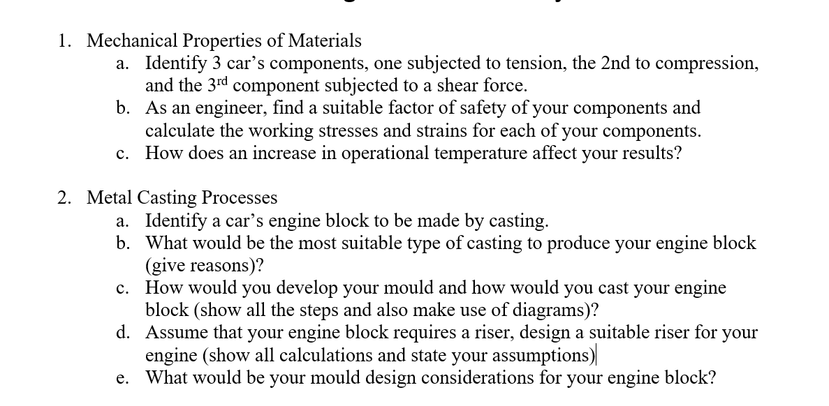 Solved 1 Mechanical Properties Of Materials A Identify 3