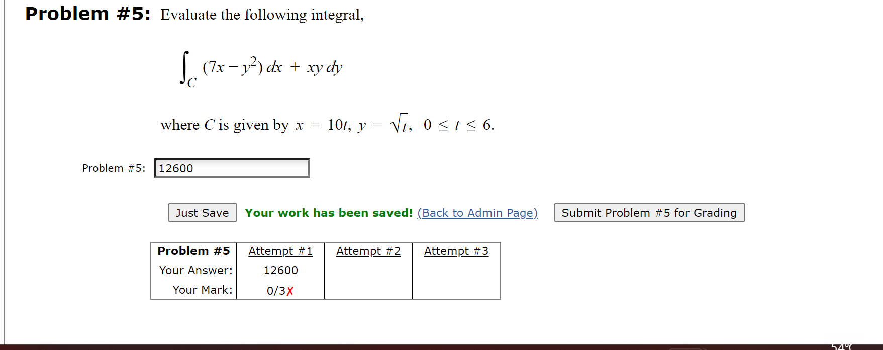 Solved Problem 5 Evaluate The Following Integral 4305