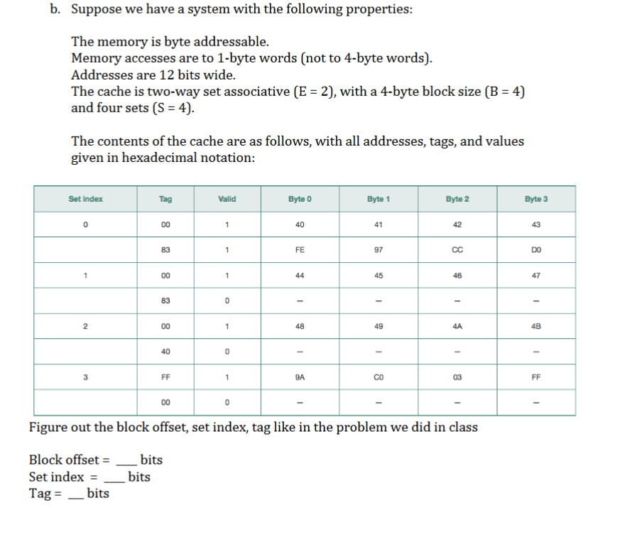 Solved B Suppose We Have A System With The Following 0308