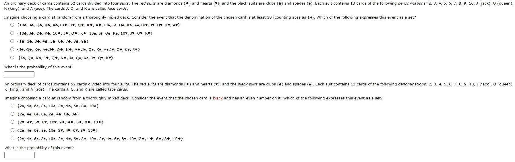 Solved An ordinary deck of cards contains 52 cards divided