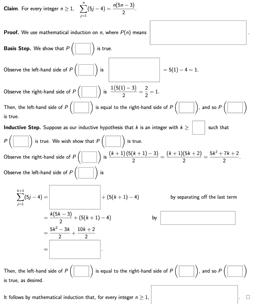 Solved N Claim For Every Integer N 1 N 5n 3 5j 4 Chegg Com