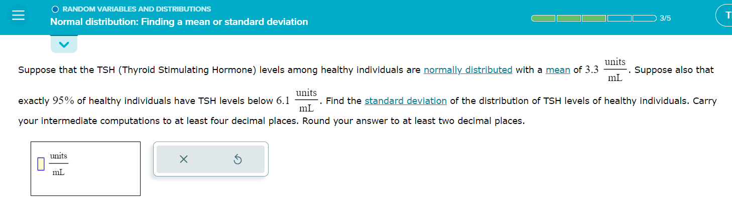 Solved Suppose that the TSH (Thyroid Stimulating Hormone) | Chegg.com