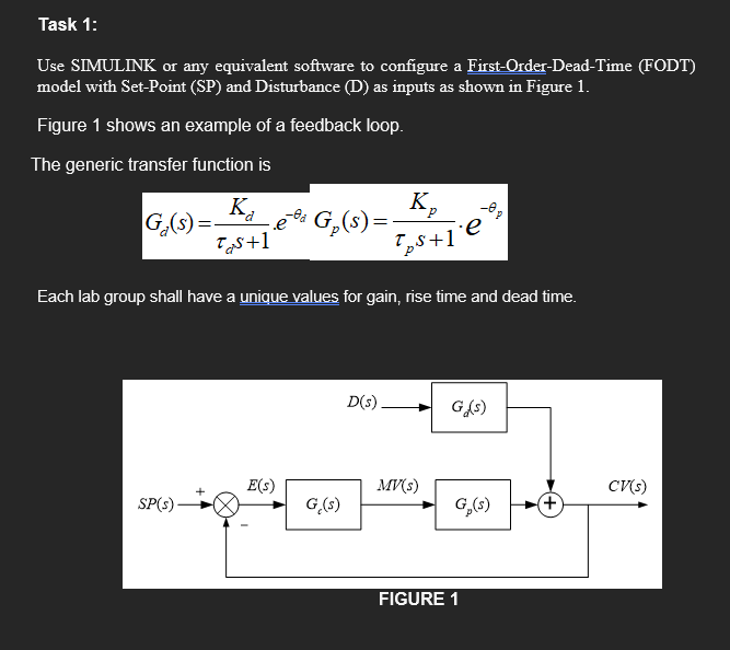 Task 1: Use SIMULINK or any equivalent software to | Chegg.com