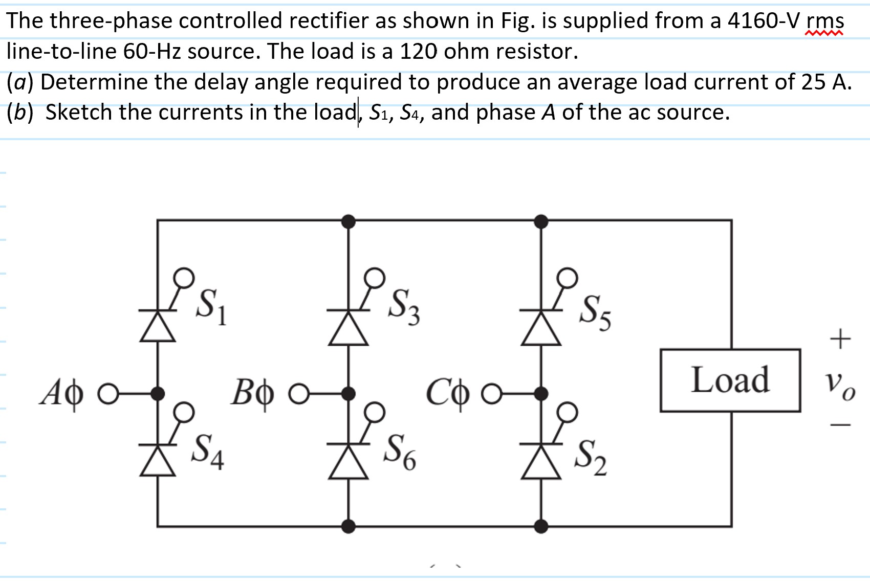 Solved The threephase controlled rectifier as shown in Fig.