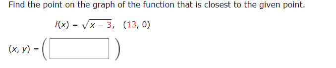 Solved Find the point on the graph of the function that is | Chegg.com