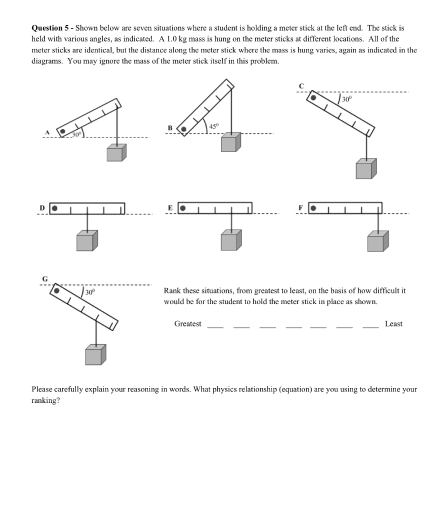 Solved Question 5 - Shown Below Are Seven Situations Where A | Chegg.com