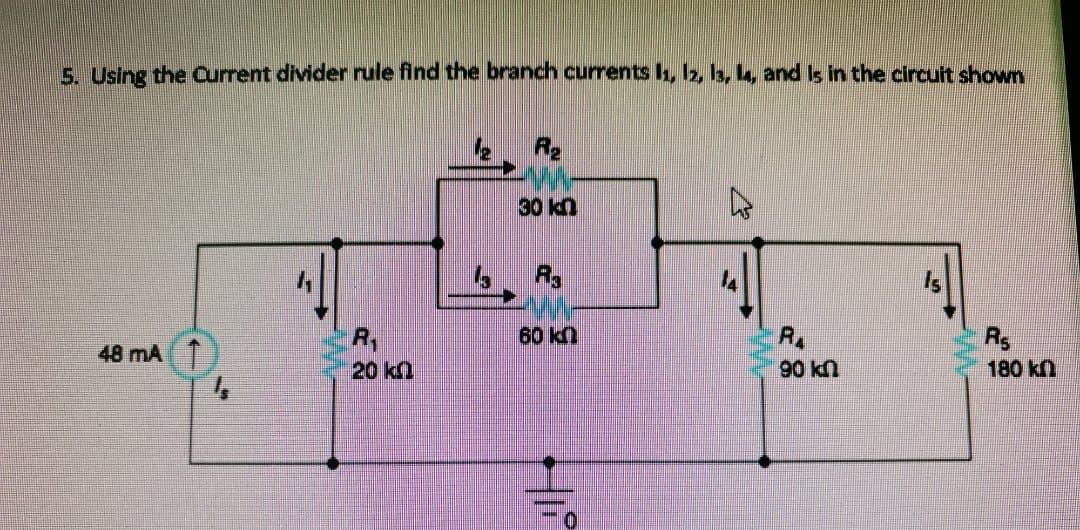 Solved 5. Using the current divider rule find the branch | Chegg.com