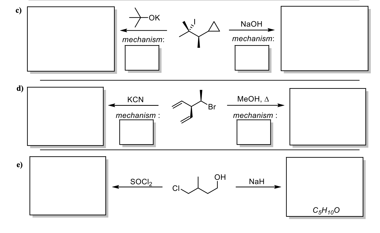 Solved . IV) Reactions Complete the following reactions by | Chegg.com