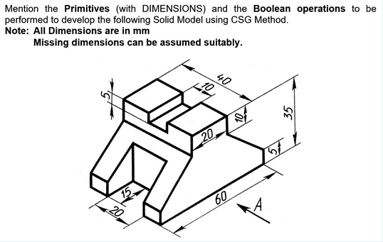 Solved Mention the Primitives (with DIMENSIONS) and the | Chegg.com