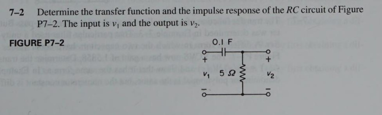 Solved 7-2 Determine the transfer function and the impulse | Chegg.com