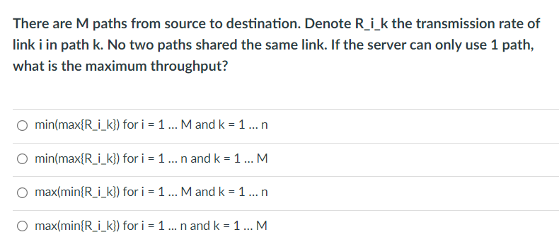 Solved There are M paths from source to destination. Denote | Chegg.com