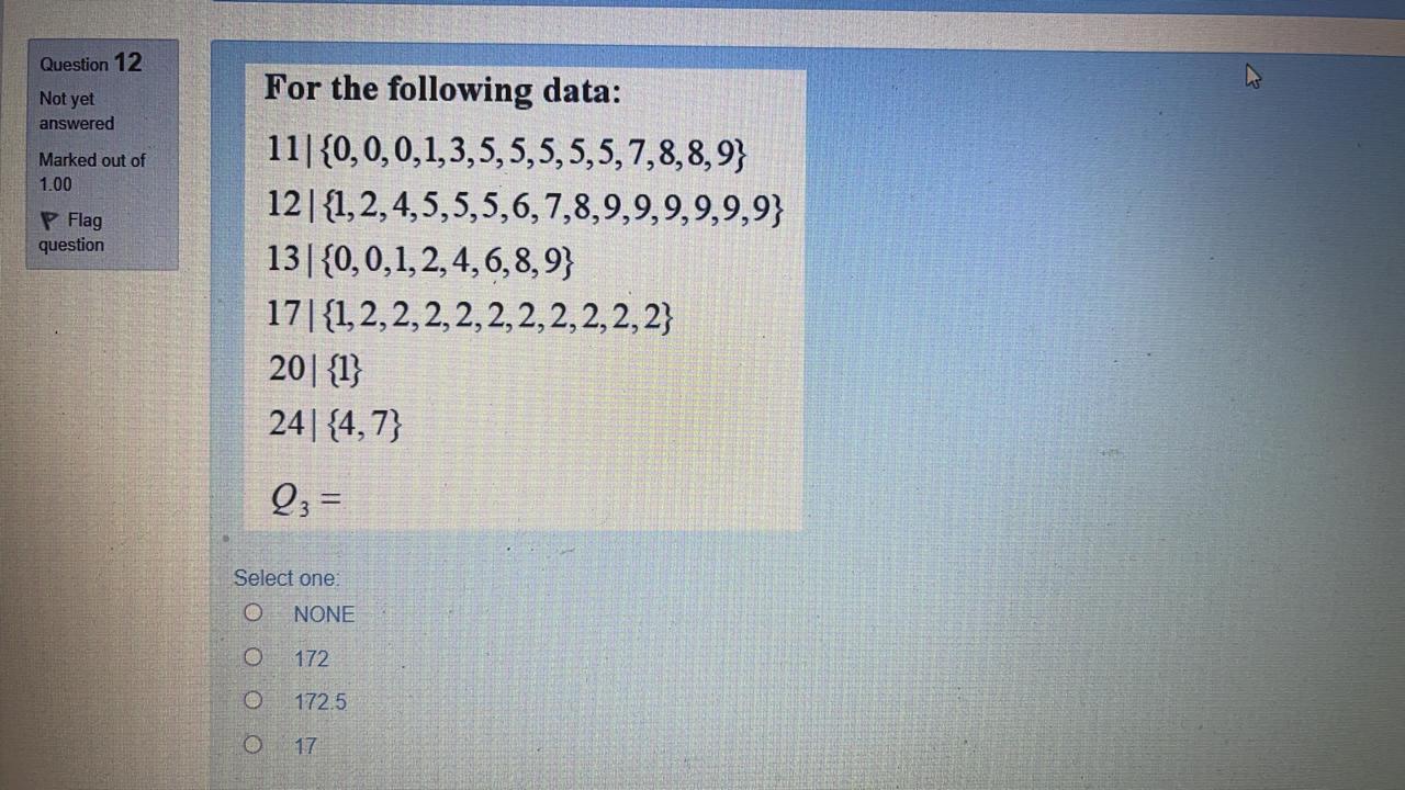 Solved Question 12 Not yet answered Marked out of 1.00 P | Chegg.com