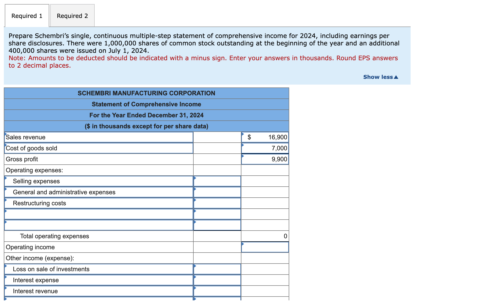 Solved The following income statement items appeared on the | Chegg.com 