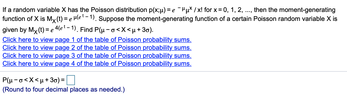 Solved If A Random Variable X Has The Poisson Distributio Chegg Com