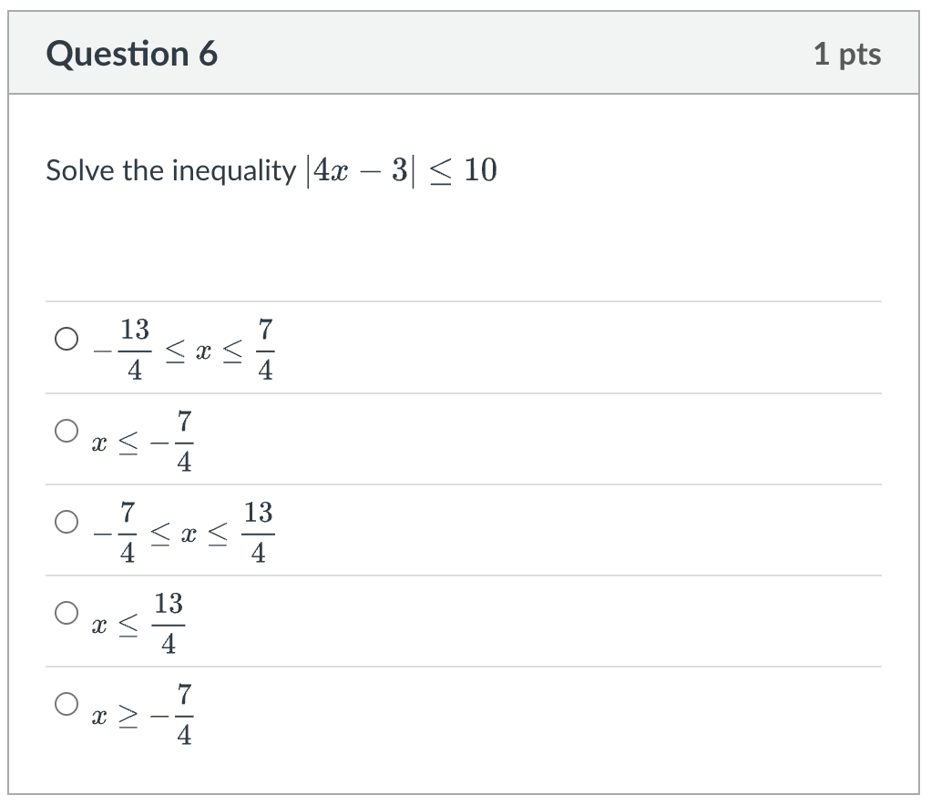Solved Question 6Solve the inequality | Chegg.com