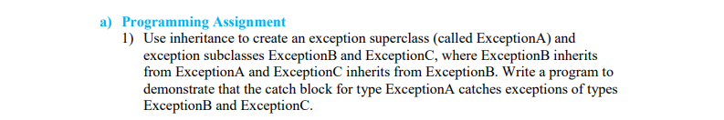 Solved a) Programming Assignment 1) Use inheritance to | Chegg.com