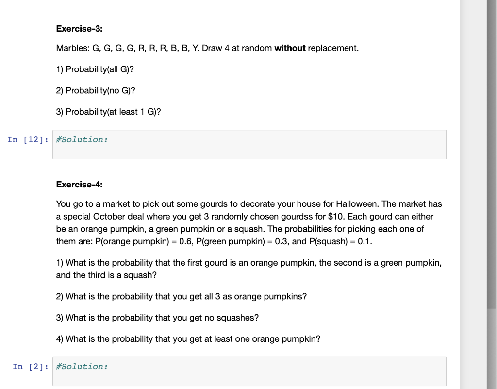 Solved What Is The Code In Python For Exercise 3 And 4