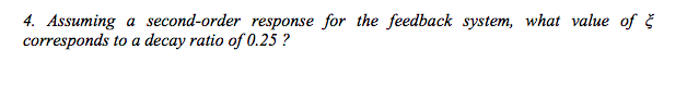Solved Assuming a second order response for the feedback Chegg com