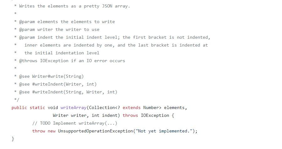 Solved * Writes the elements as a pretty JSON array. * | Chegg.com