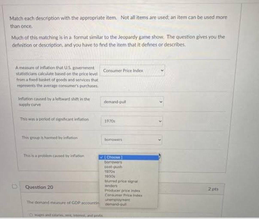 Solved Match each description with the appropriate item. Not | Chegg.com