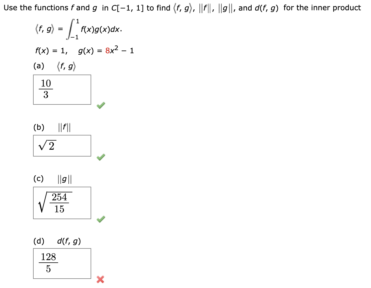 Solved Use The Functions F And G In C 1 1 To Find F Chegg Com