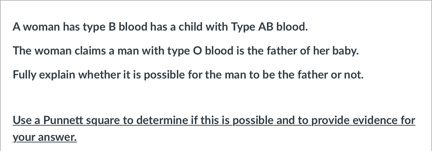 Solved A Woman Has Type B Blood Has A Child With Type AB | Chegg.com