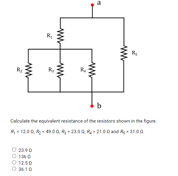 Solved A RI W Rs R2 W R3 R4 B Calculate The Equivalent | Chegg.com