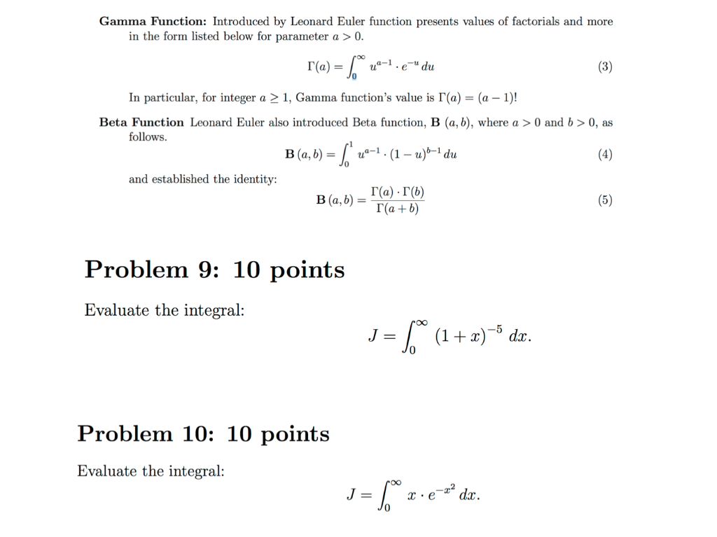 Solved Gamma Function: Introduced by Leonard Euler function | Chegg.com