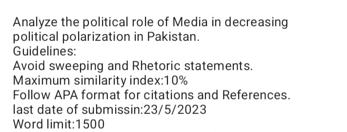 Analyze the political role of Media in decreasing | Chegg.com