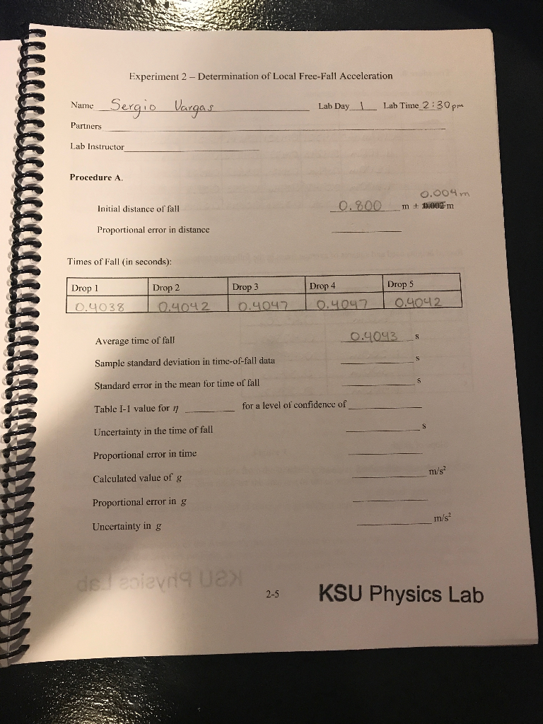 free fall experiment lab report conclusion