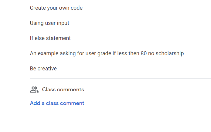 Solved Create your own code Using user input If else | Chegg.com