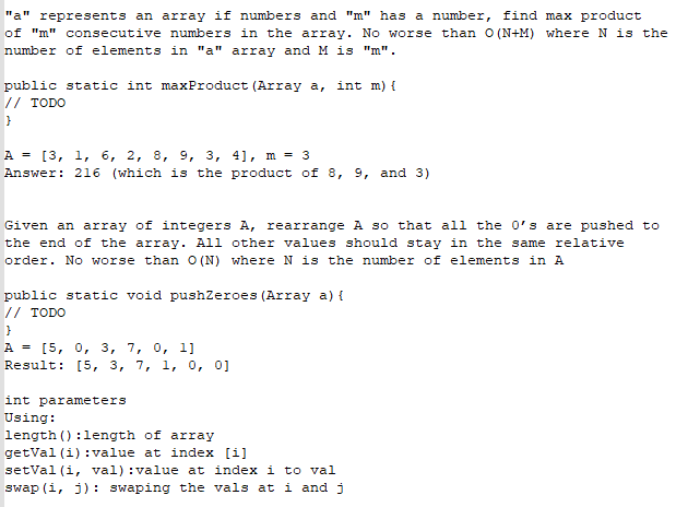 Solved "a" represents an array if numbers and " m " has a | Chegg.com