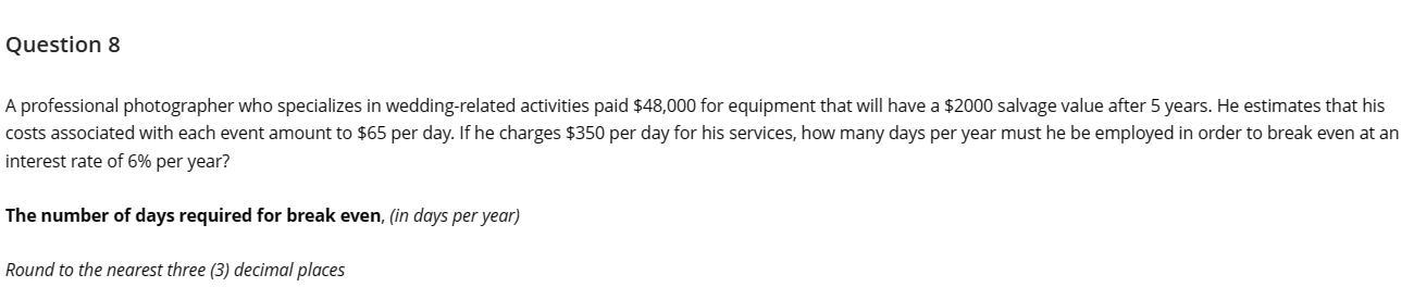 Solved A professional photographer who specializes in | Chegg.com