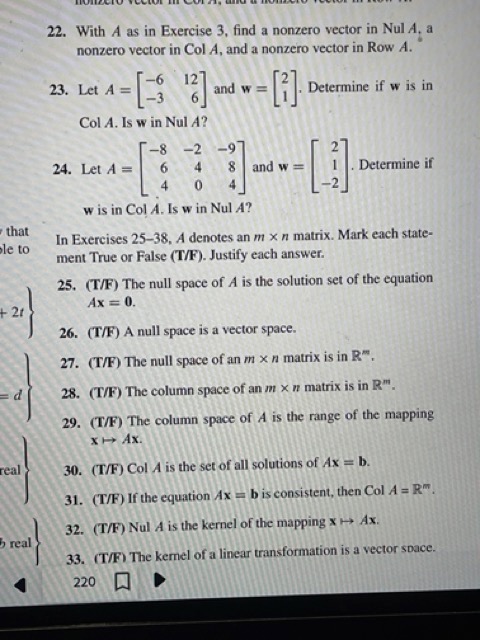 Solved 22. With A as in Exercise 3 find a nonzero vector in