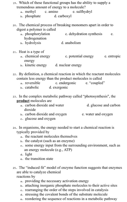 Solved 19. Which of these functional groups has the ability | Chegg.com