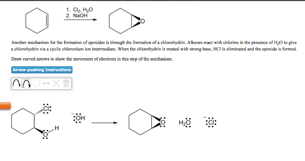 Solved 1. Cl2, H20 2. NaOH Another mechanism for the | Chegg.com