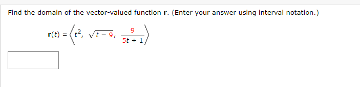 Solved Find the domain of the vector-valued function r. | Chegg.com