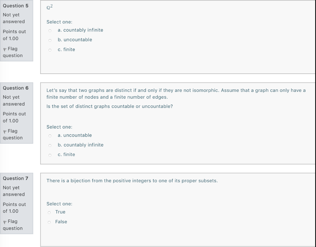 Solved Question 5 Not yet answered Points out of 1.00 Select | Chegg.com