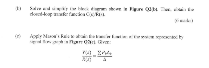 Solved (b) Solve and simplify the block diagram shown in | Chegg.com