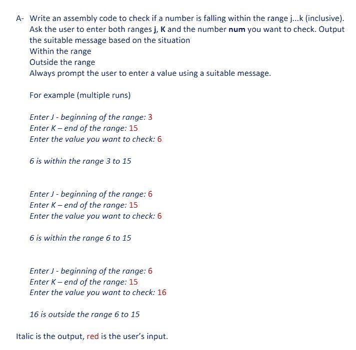 Solved A- Write an assembly code to check if a number is | Chegg.com