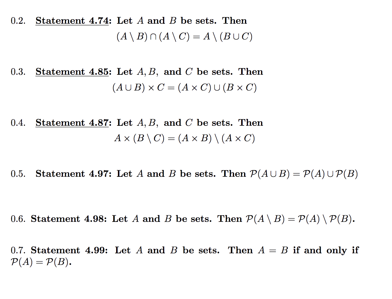 Solved 0.2. Statement 4.74: Let A And B Be Sets. Then ( AB) | Chegg.com