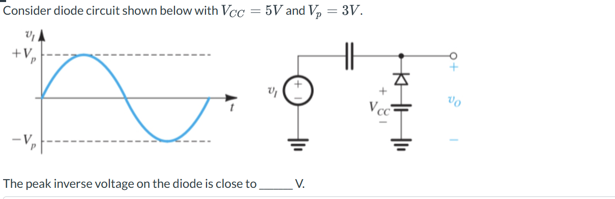 Solved Consider Diode Circuit Shown Below With VCC=5 V And | Chegg.com