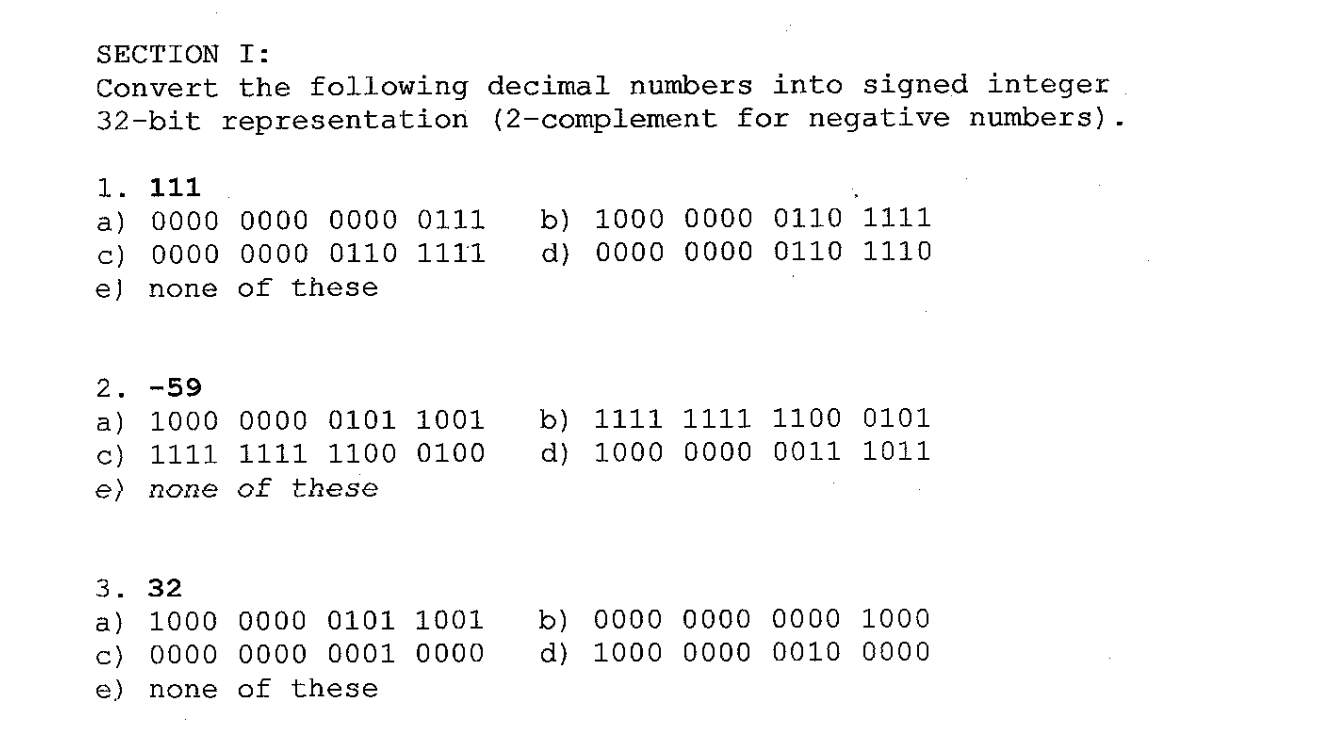 Signed Integer 32 Bit