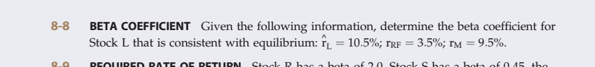 Solved 8-8 BETA COEFFICIENT Given the following information, | Chegg.com