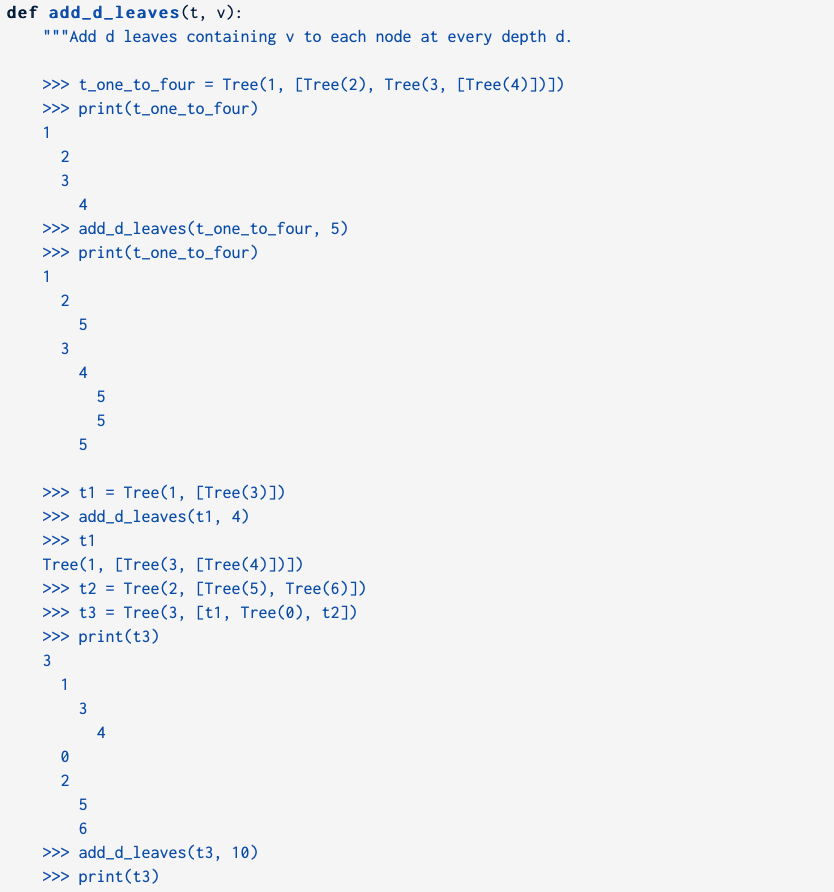 Solved Implement add_d_leaves, a function that takes in a | Chegg.com